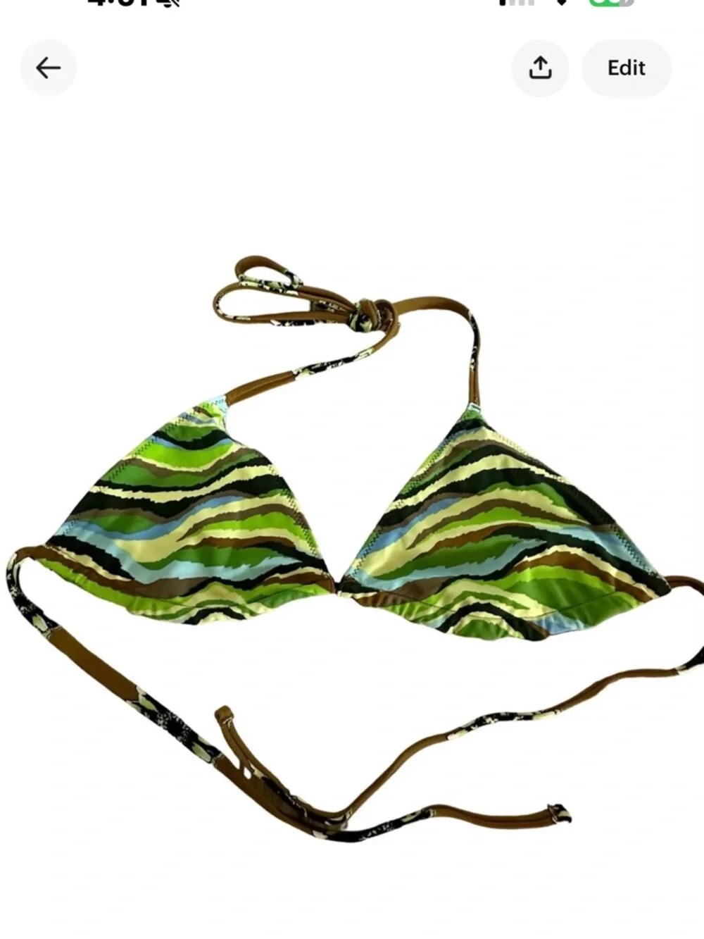 Aerie women’s swim bikini top reversible stripes and flowers floral size‎ small - Picture 7 of 7